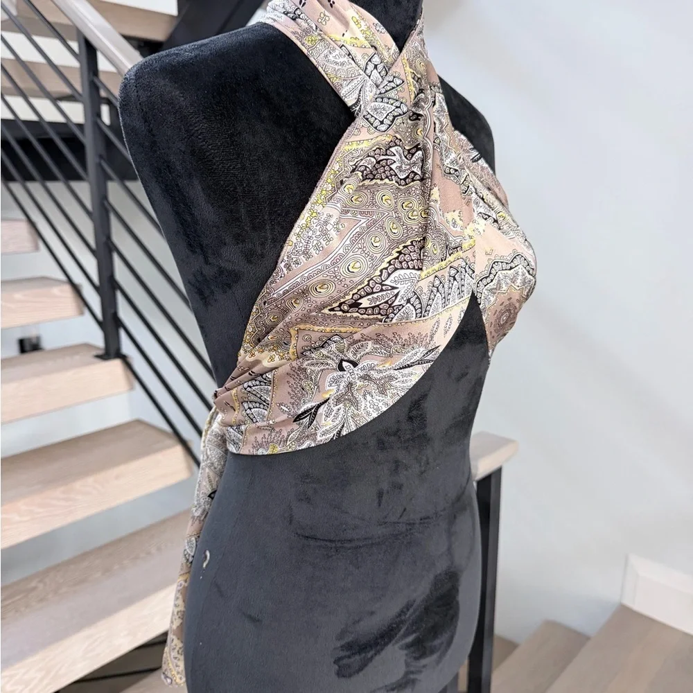 New Boho Y2K Bandana Paisley Print Scarf Top one size